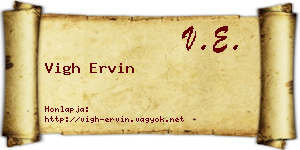 Vigh Ervin névjegykártya